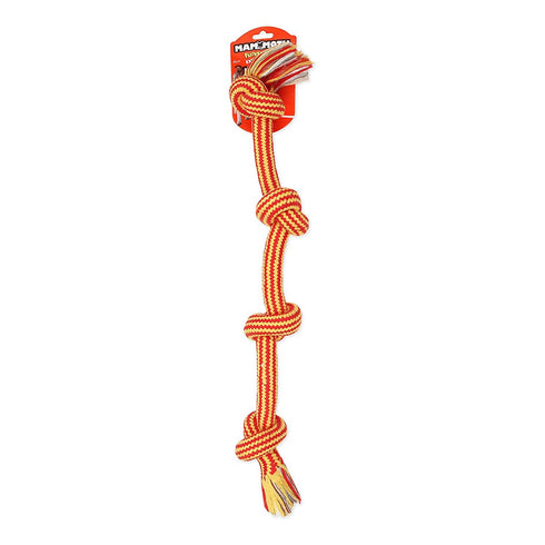 Mammoth Pet Products Flossy Chews Extra Multi Color 4 Knot Rope Tug  27" - Poudre Pet and Feed Supply